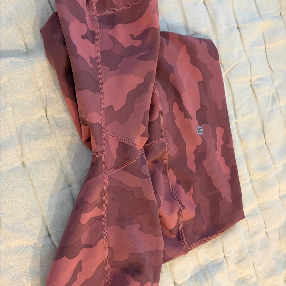 lululemon athletica Rose Pink Camo High-Rise Bike Shorts - Picture 3 of 5